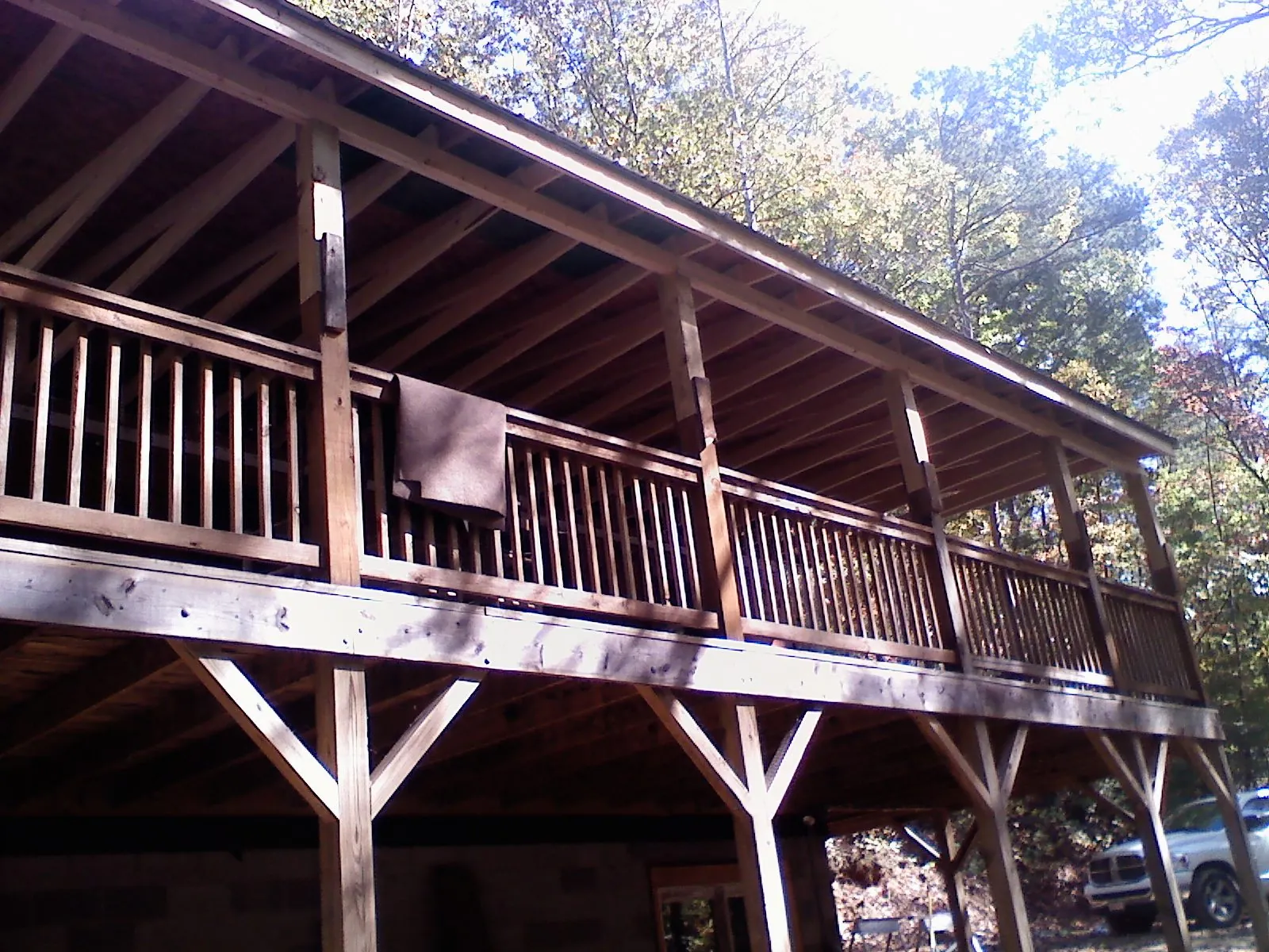Timber framing under a new elevated porch and deck — Roof Leak Repair in Irene by Roofing Brothers